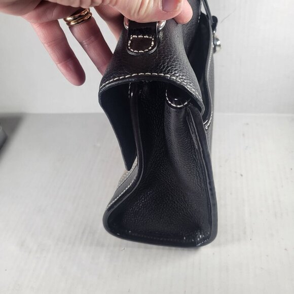 Brighton Black Leather Snake Print Crossbody Handbag With Heart Charm - Picture 11 of 13